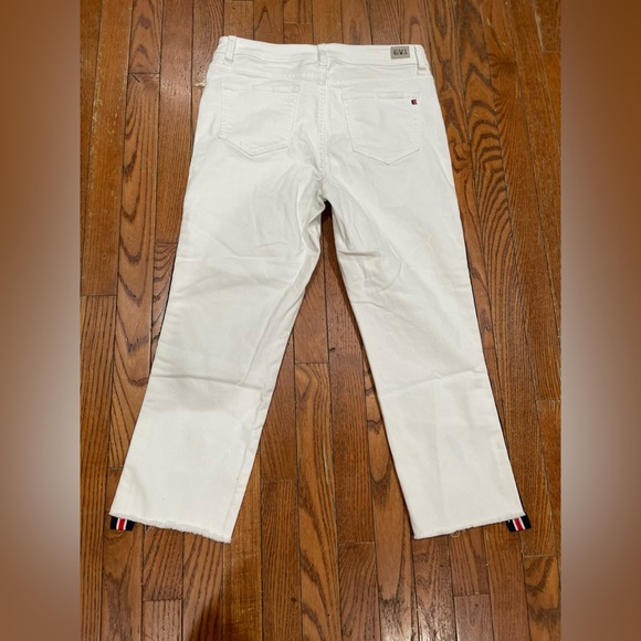 Women's White Pants with Striped Detail - Picture 10 of 14